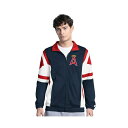 スターター メンズ ジャケット&ブルゾン アウター Men's Navy/Red California Angels Contender Tricot Full...
