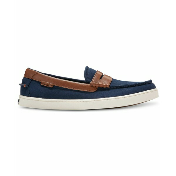 コールハーン メンズ スリッポン・ローファー シューズ Men's Nantucket Slip-On Penny Loafers Navy Blazer Canvas/ch British Tan/ivory