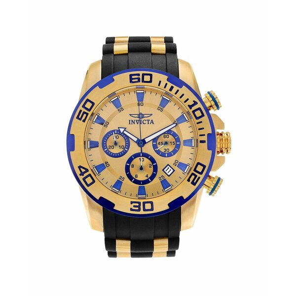 インビクタ メンズ 腕時計 アクセサリー Men's 22308 Pro Diver Scuba Quartz Chronograph Gold Dial Watch Gold