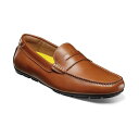 フローシャイム メンズ スリッポン・ローファー シューズ Men's Motor Smooth Moc Toe Penny Loafer Cognac