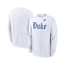 ナイキ メンズ パーカー・スウェットシャツ アウター Men's White Duke Blue Devils Old English Pullover Swe...