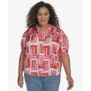 カールラガーフェルド レディース カットソー トップス Plus Size Printed Camp Shirt, Exclusively at Macy's ...