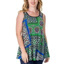24セブンコンフォート レディース カットソー トップス Casual Print Scoop Neck Tank Top Miscellane
