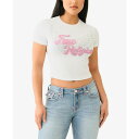 トゥルーレリジョン レディース カットソー トップス Women's SS Crystal Wing Baby T-Shirt Jet White