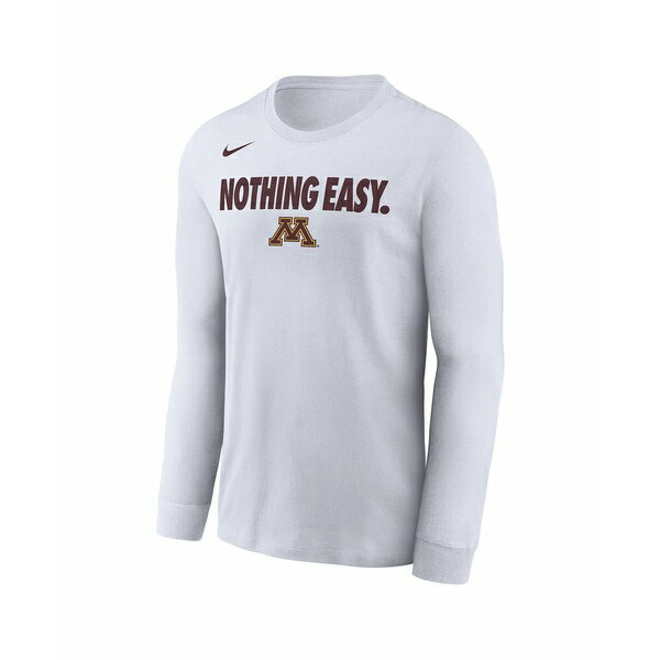 ナイキ メンズ シャツ トップス Men's White Minnesota Golden Gophers 2025 On-Court Bench Long Sleeve T-Shirt White