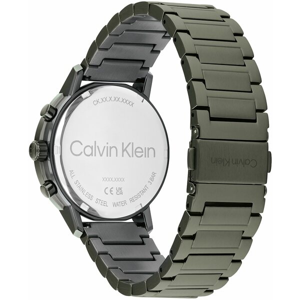 カルバンクライン メンズ 腕時計 アクセサリー Men's Gauge Ionic Plated Barley Green Steel Bracelet Watch, 41mm Dark Green