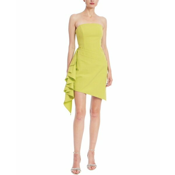 ジュウェルダグレイミシュカ レディース ワンピース トップス Women's Asymmetric Draped Strapless Mini Dress Yellow