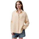 カルバンクライン レディース カットソー トップス Women's Double Gauze Roll-Tab-Sleeve Button-Down Shirt...