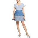 ゲス レディース スカート ボトムス Women's Elsie Mixed Media Skirt Blue Indigo Tweed Combo(4)
