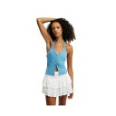 コットンオン レディース カットソー トップス Women's Alexa Button Front Halter Digital blue