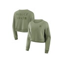 ファナティクス レディース カットソー トップス Women's Olive New York Yankees Relax Studio Cropped Pul...