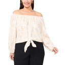 ヴィンスカムート レディース カットソー トップス Plus Size Off-The-Shoulder Tie-Hem Blouse Oyster Grey
