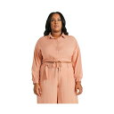 ポエティックジャスティス レディース カットソー トップス Plus Size Cropped Button Down Tie Front Shirt Peac...