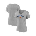 ファナティクス レディース カットソー トップス Women's Gray New York Mets V-Neck T-Shirt Gray