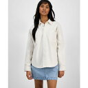 カルバンクライン レディース カットソー トップス Women's Cotton Oversized Utility Shirt Soft Bone