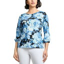 ジョーンズニューヨーク レディース カットソー トップス Women's Printed Moss Crepe Blouse Jones Black Multi