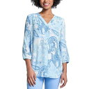 ジョーンズニューヨーク レディース カットソー トップス Women's Paisley-Print V-Neck Tunic Nyc White Multi