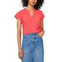 ヴィンスカムート レディース カットソー トップス Women's Textured Split-Neck Cap Sleeve Top Cayenne
