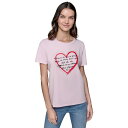 カールラガーフェルド レディース カットソー トップス Women's Heart Quote Crewneck Tee Parfait