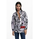 デジグアル レディース カットソー トップス Women's Letterig Shirt Black