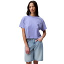 カルバンクライン レディース カットソー トップス Women's Monogrammed Logo Crest Boxy Cropped T-Shirt Pe...