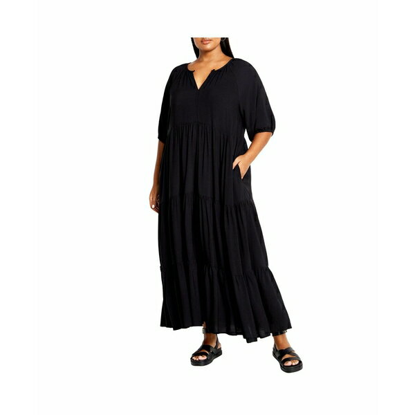 シティーシック レディース ワンピース トップス Plus Size Brynn Maxi Dress Black