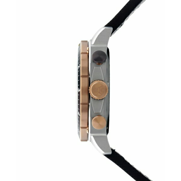 アヴィエイト メンズ 腕時計 アクセサリー Men's Hawker Hunter Atlas Dual-Time Chronograph Brown Leather Strap Watch, 44mm Gray