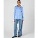 フレンチコネクション レディース カットソー トップス Women's Ennis Satin Long-Sleeve Shirt Dusted Blue