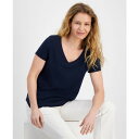 スタイルアンドコー レディース カットソー トップス Women's Perfect V-Neck T-Shirt, Created for Macy's Industrial Blue