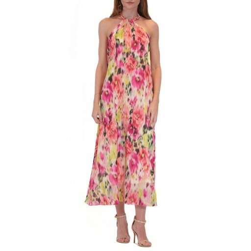 ジュリア ジョーダン レディース ワンピース トップス Women's Printed Twisted Halter-Neck Maxi Dress Pink Multi ジュリア ジョーダン レディース ワンピース トップス Women's Printed Twisted Halter-Neck Maxi Dress Pink Multi