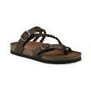 ホワイトマウンテン レディース サンダル シューズ Women's Haziest Round Toe Flat Sandals Brown Leather(4)