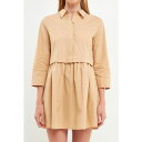 イングリッシュファクトリー レディース ワンピース トップス Women's Shirt Mini Dress Taupe