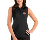 アンティグア レディース ポロシャツ トップス Ohio State Buckeyes Antigua Women's Tribute Sleeveless Polo Black