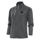 アンティグア レディース パーカー・スウェットシャツ アウター Carolina Panthers Antigua Women's Metallic Logo Generation FullZip Jacket Charcoal/Silver