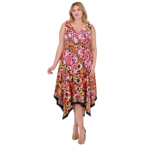 ヴィンスカムート レディース ワンピース トップス Plus Size Sleeveless Handkerchief-Hem Dress Coral Multi ヴィンスカムート レディース ワンピース トップス Plus Size Sleeveless Handkerchief-Hem Dress Coral Multi