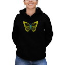 エルエーポップアート レディース パーカー・スウェットシャツ アウター Women's Butterfly Word Art Hooded Sweatshirt...