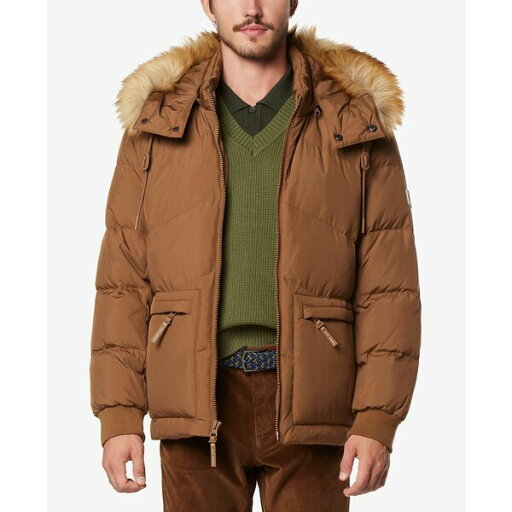 マークニューヨーク メンズ ジャケット&ブルゾン アウター Men's Down Bomber with Faux Fur Trim and Removable Hood Sepia マークニューヨーク メンズ ジャケット&ブルゾン アウター Men's Down Bomber with Faux Fur Trim and Removable Hood Sepia