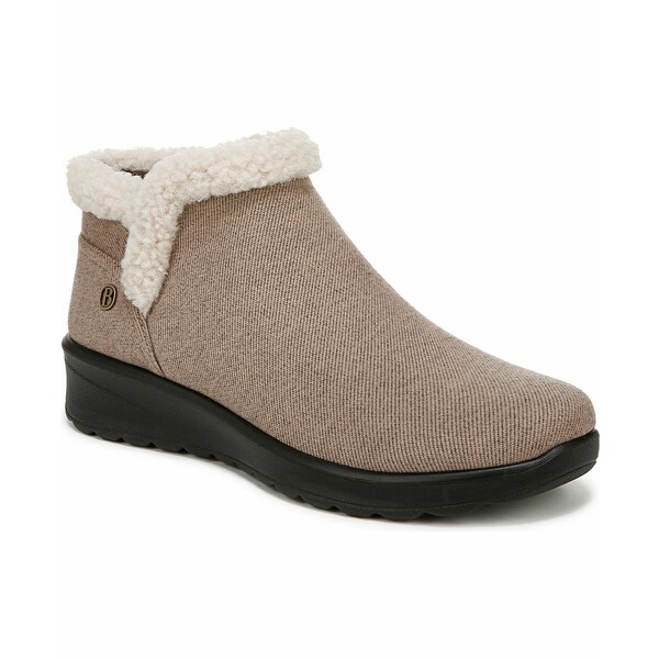 ビジーズ レディース ブーツ シューズ Greeting Washable Cold Weather Booties Brown Twill Fabric