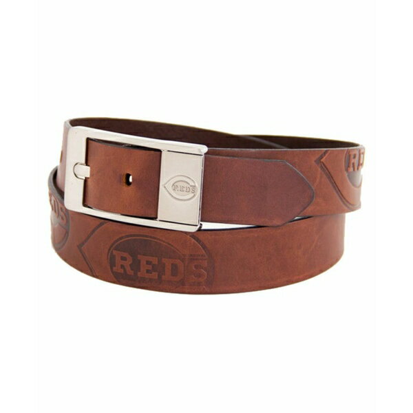 エーグルウィング メンズ ベルト アクセサリー Men's Brown Cincinnati Reds Brandish Leather Belt Brown