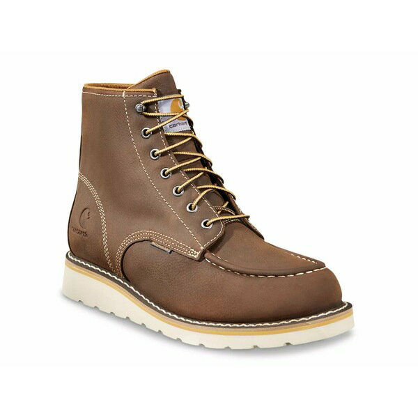 カーハート メンズ ブーツ シューズ 6-Inch Waterproof Steel Toe Wedge Work Boot - Men's Dark Brown