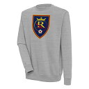 アンティグア メンズ パーカー・スウェットシャツ アウター Real Salt Lake Antigua Victory Pullover Sweatshirt Heather Gray