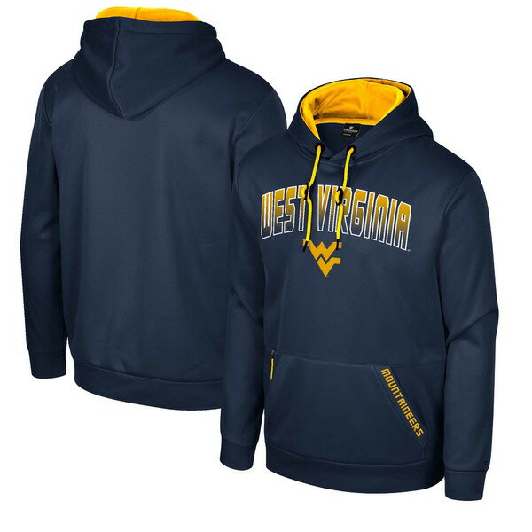 コロシアム メンズ パーカー・スウェットシャツ アウター West Virginia Mountaineers Colosseum Reese Pullover Hoodie Navy