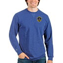 アンティグア メンズ パーカー・スウェットシャツ アウター LA Galaxy Antigua Reward Crewneck Pullover Sweatshirt Heathered Royal