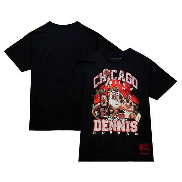 ミッチェル ネス メンズ Tシャツ トップス Dennis Rodman Chicago Bulls Mitchell Ness Hardwood Classics Bling Concert Player TShirt Black