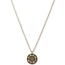 ラッキーブランド レディース ネックレス・チョーカー・ペンダントトップ アクセサリー Gold-Tone Hammered Mother-of-Pearl Pendant Necklace, 18