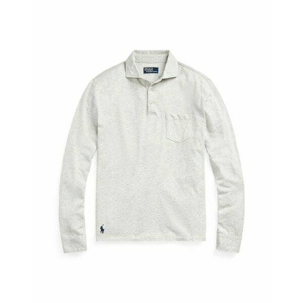 【送料無料】 ラルフローレン メンズ ポロシャツ トップス CUSTOM SLIM COTTON-LINEN OXFORD POLO Light grey