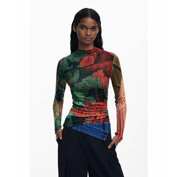 デジグアル レディース ニット&セーター アウター Women's Sweater designed by Mr. Christian Lacroix Antique green