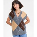 オン サーティフォース レディース ニット&セーター アウター Women's Argyle Oversized Sweater Vest, Macy's Ex...
