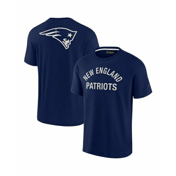 ファナティクス シグネチャー メンズ Tシャツ トップス Men's and Women's Navy New England Patriots Super Soft Short Sleeve T-shirt Navy