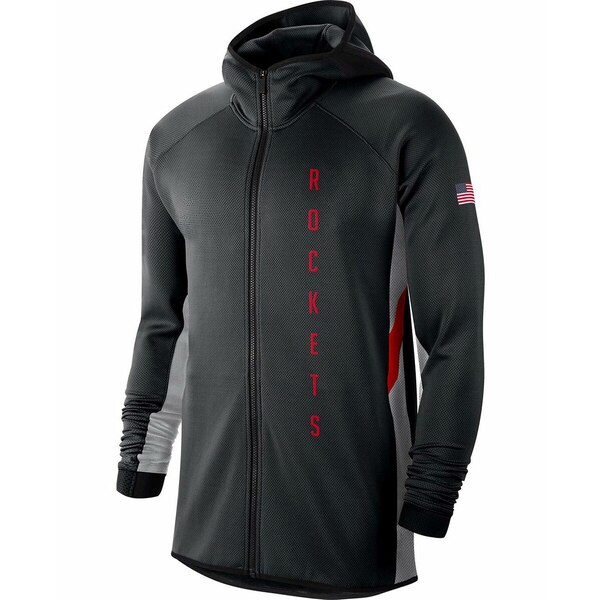 ナイキ メンズ パーカー・スウェットシャツ アウター Men's Black, Silver Houston Rockets 2019-20 Earned Edition Showtime Full-Zip Performance Hoodie Black, Silver